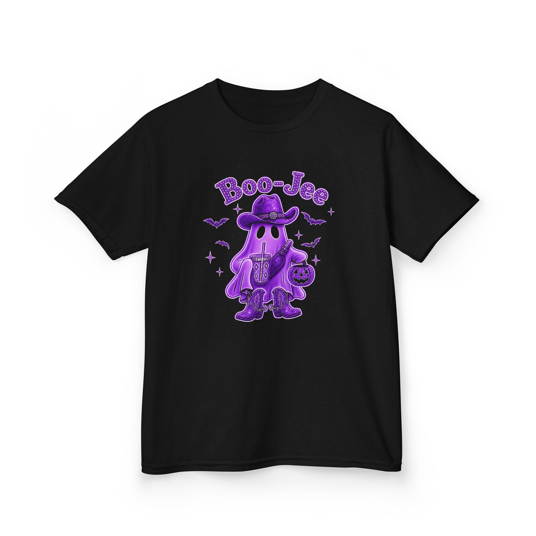 Kids Purple T‑Shirt — "Boo-Jee" Cute Purple Ghost Halloween Tee for Children
