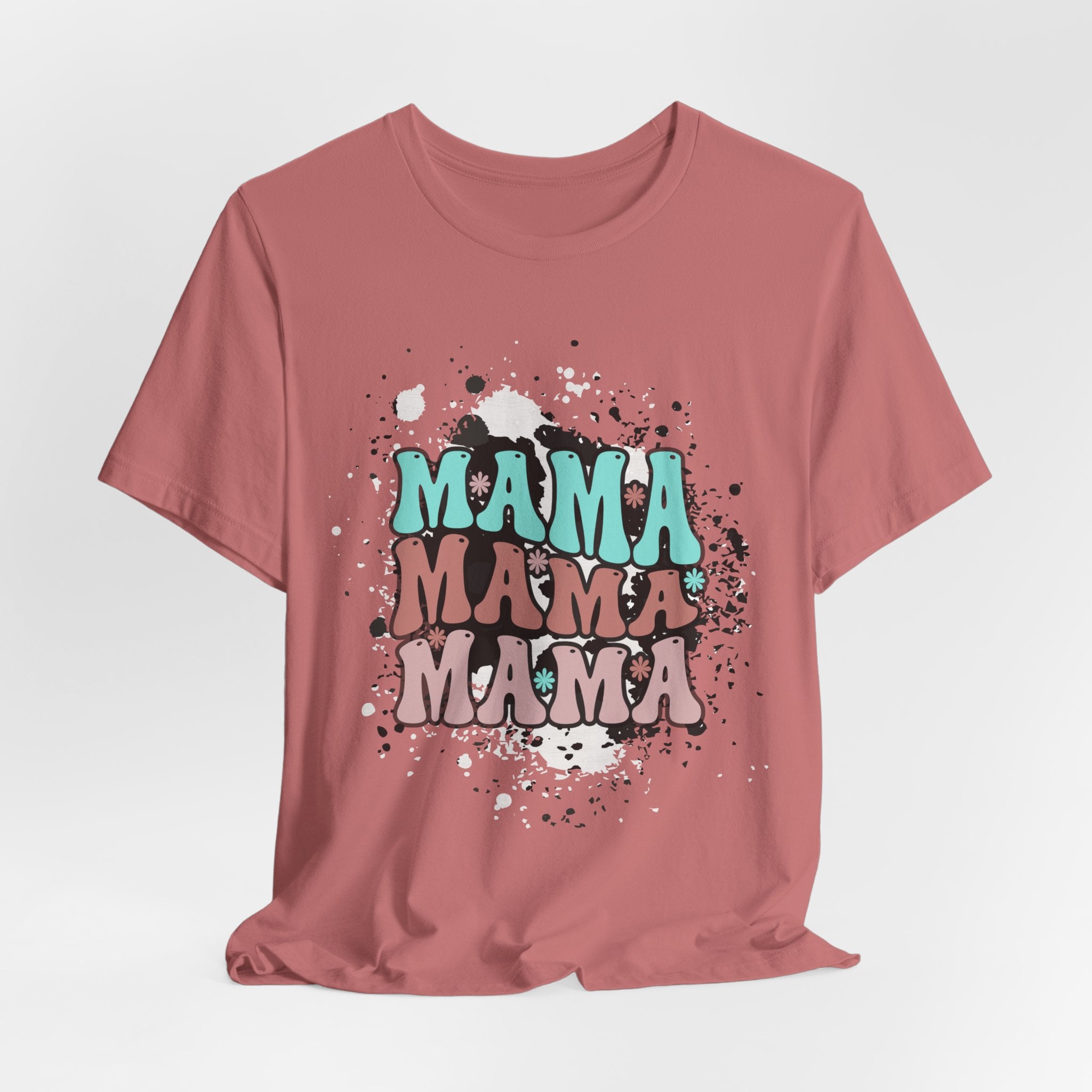 Mama Cowhide Western Retro Stack T-Shirt — Vintage Color Block "MAMA" Graphic