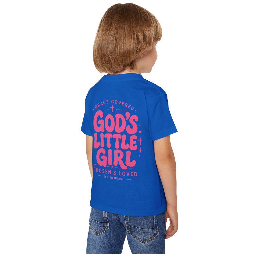 God's Little Girl Toddler T-Shirt — Pink Cross Christian Kids Tee