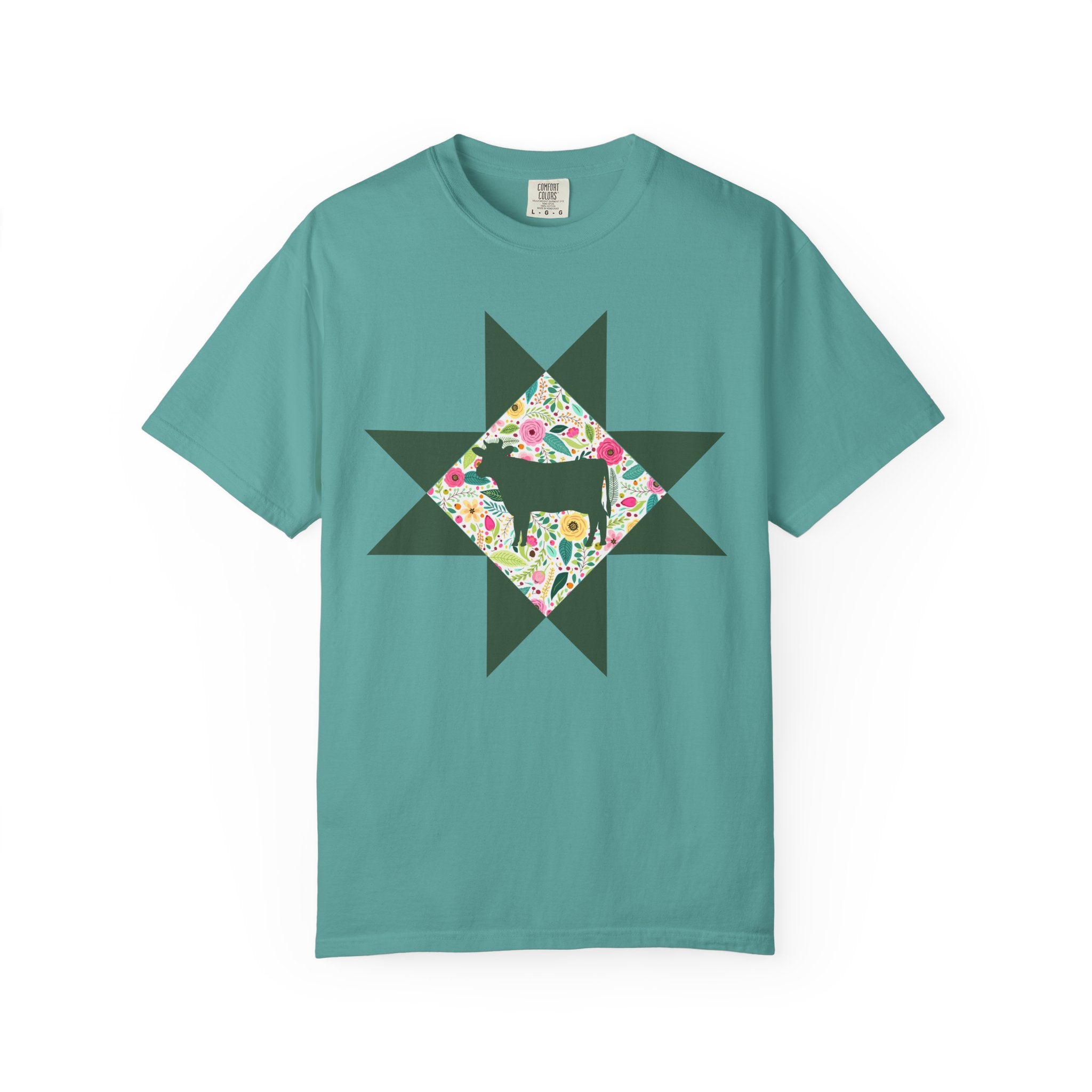 Floral Cow Star T-Shirt