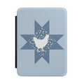 Blue Farmhouse Chicken Kindle Case - Quilted Star Rooster E-Reader Cover