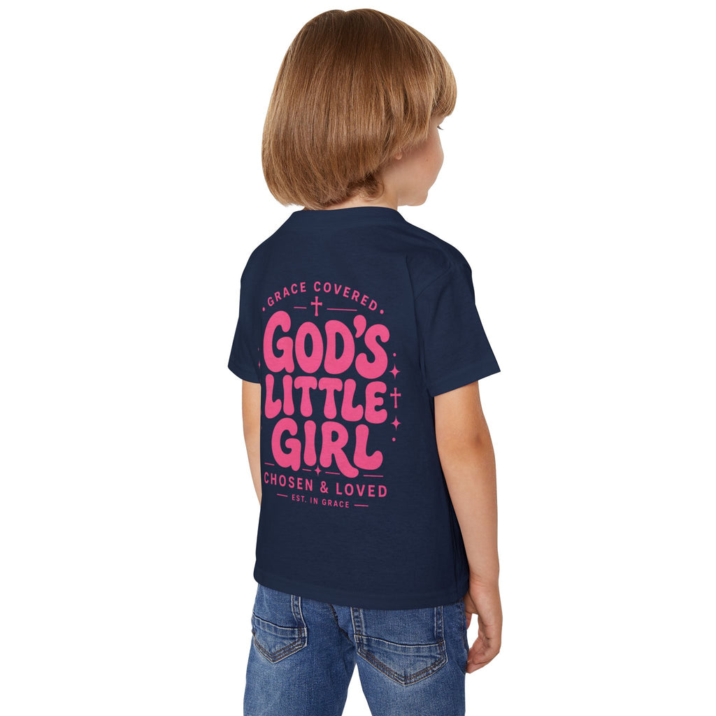 God's Little Girl Toddler T-Shirt — Pink Cross Christian Kids Tee