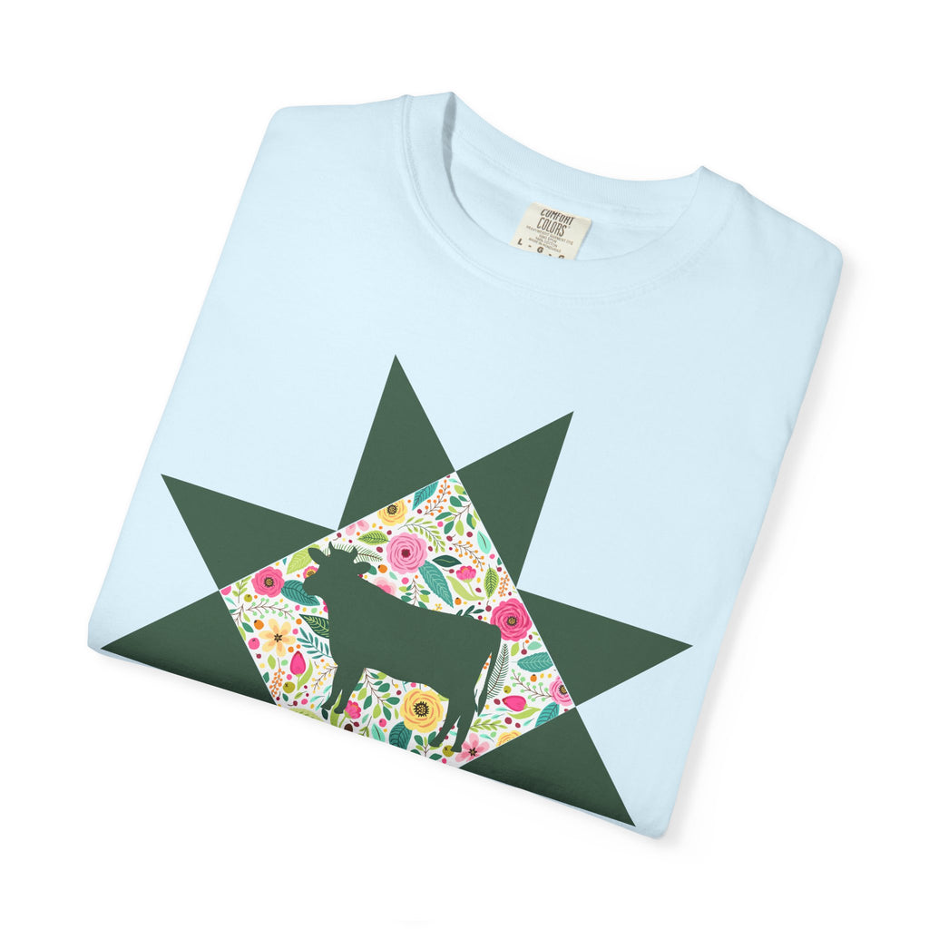 Floral Cow Star T-Shirt