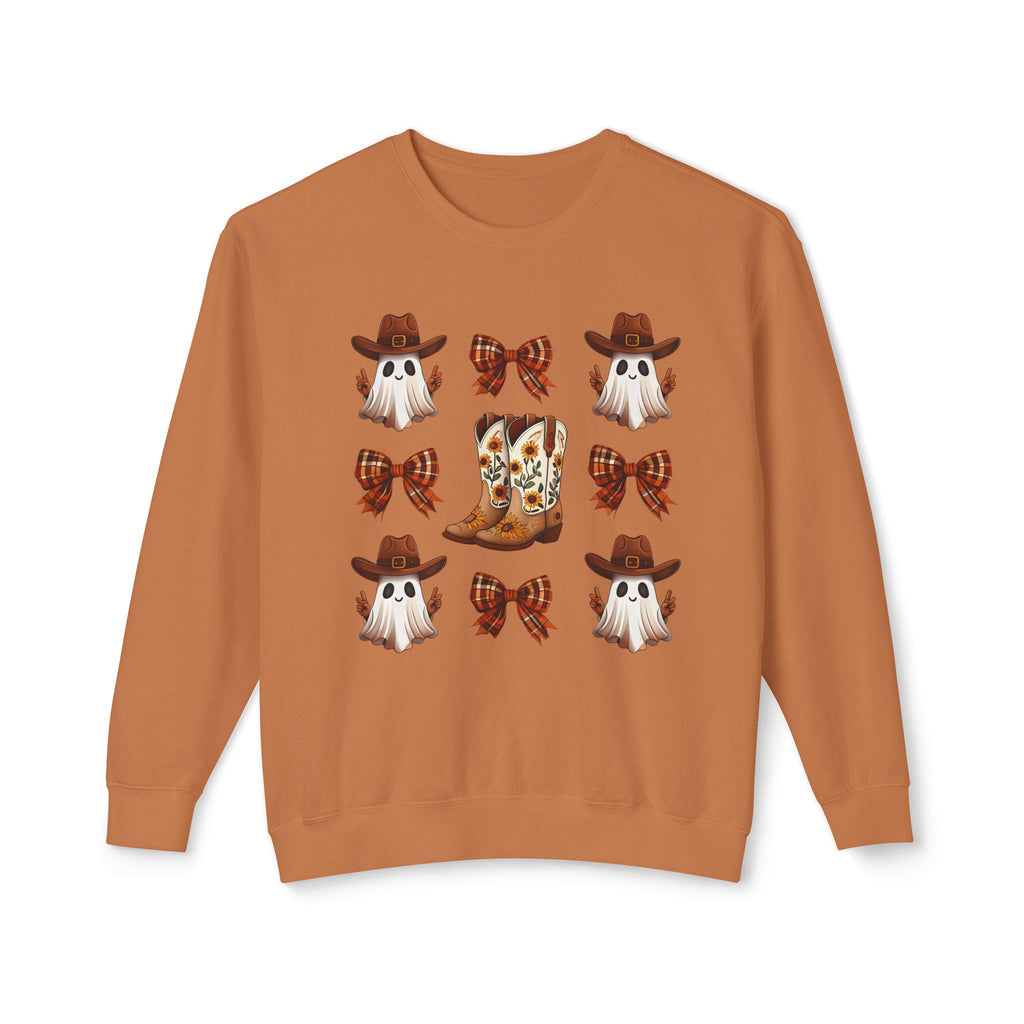 Cowboy Ghosts & Boot Pattern Crewneck Sweatshirt