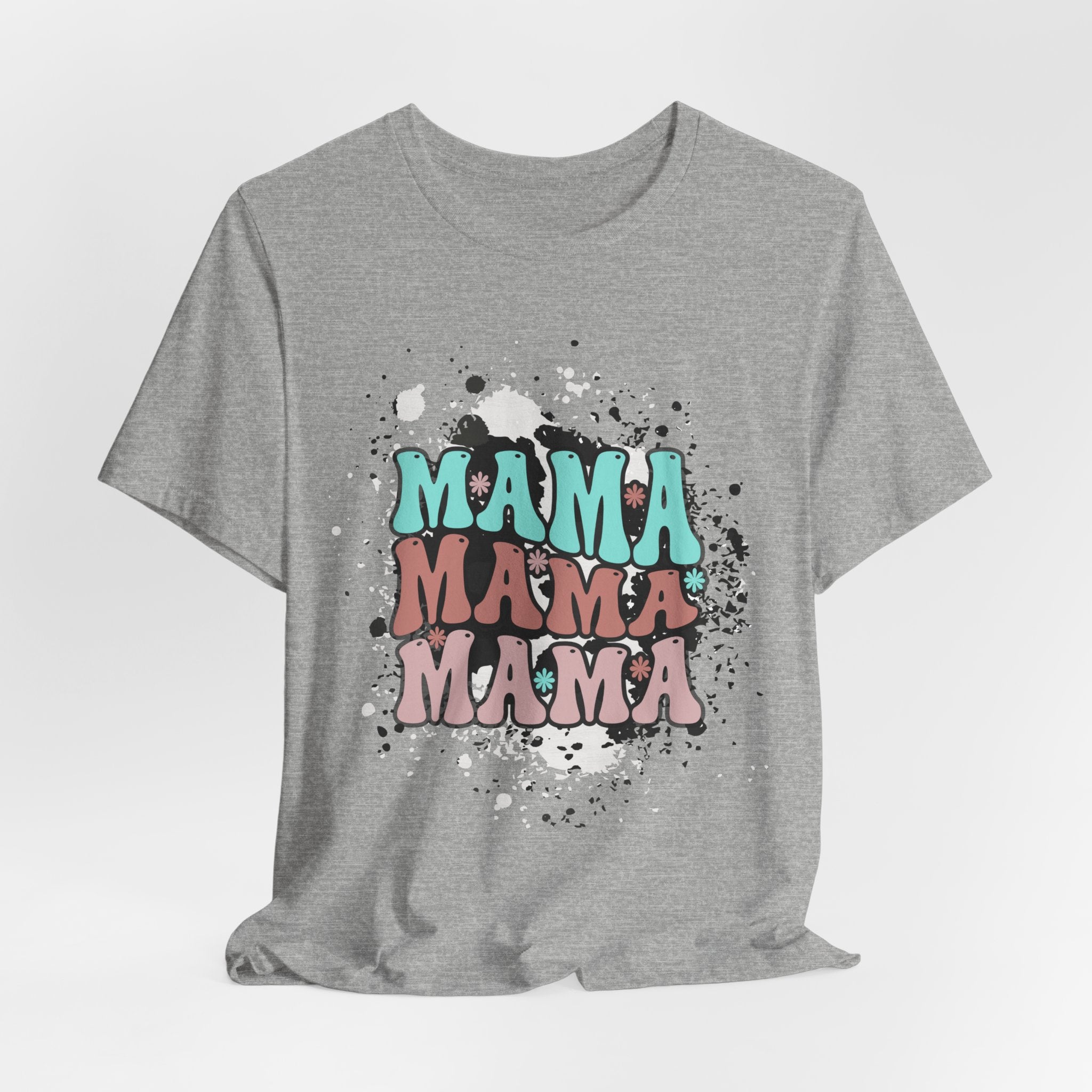 Mama Cowhide Western Retro Stack T-Shirt — Vintage Color Block "MAMA" Graphic