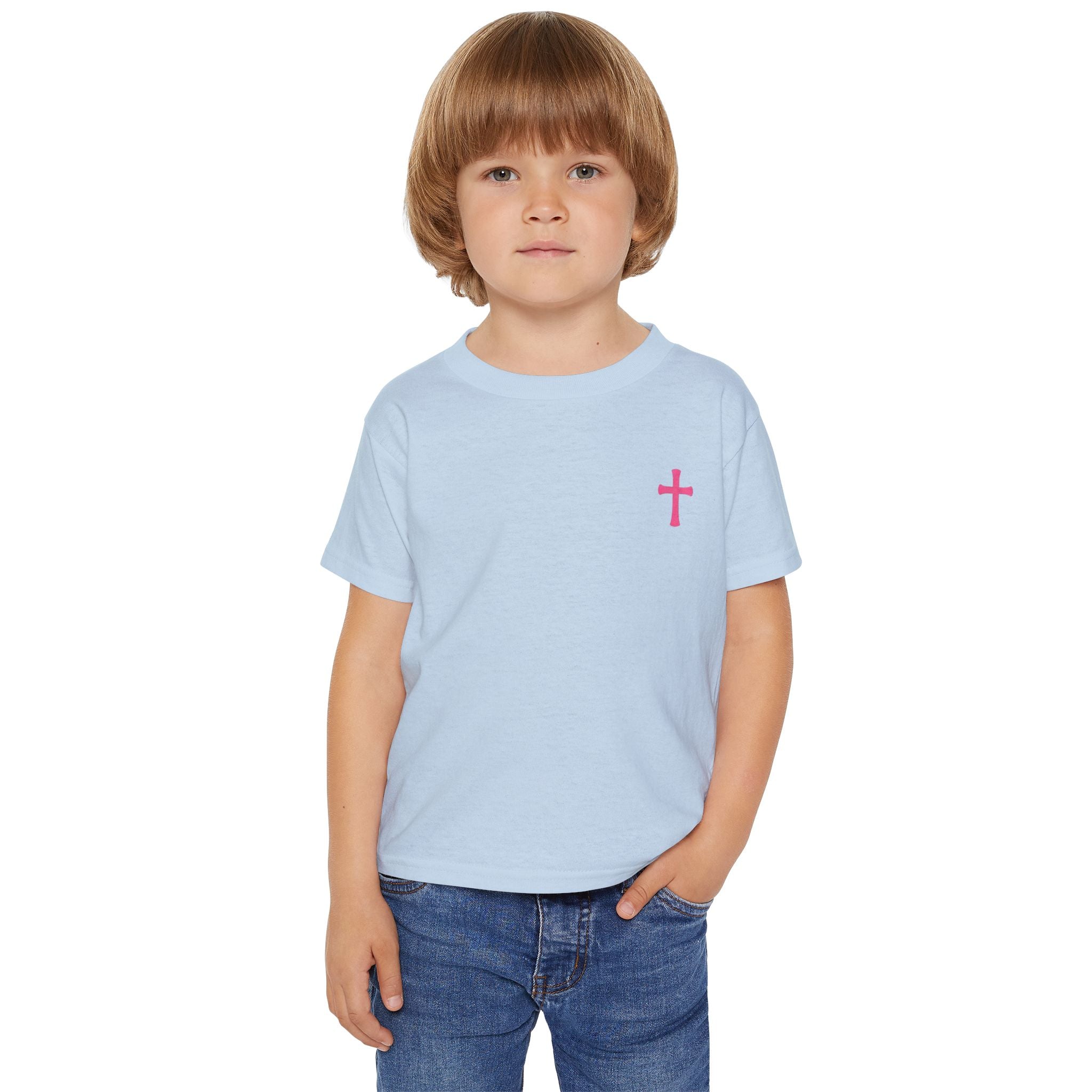 God's Little Girl Toddler T-Shirt — Pink Cross Christian Kids Tee