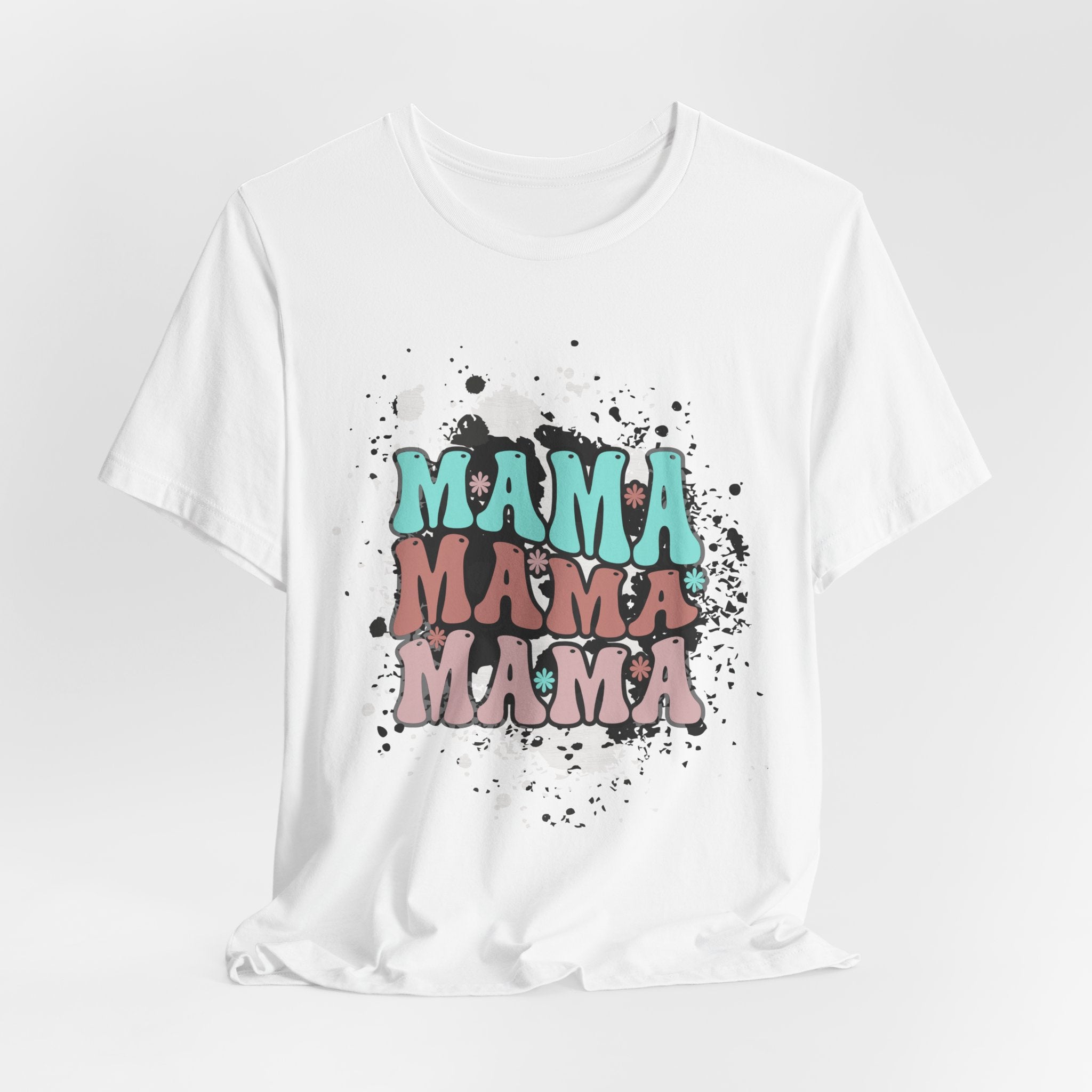 Mama Cowhide Western Retro Stack T-Shirt — Vintage Color Block "MAMA" Graphic