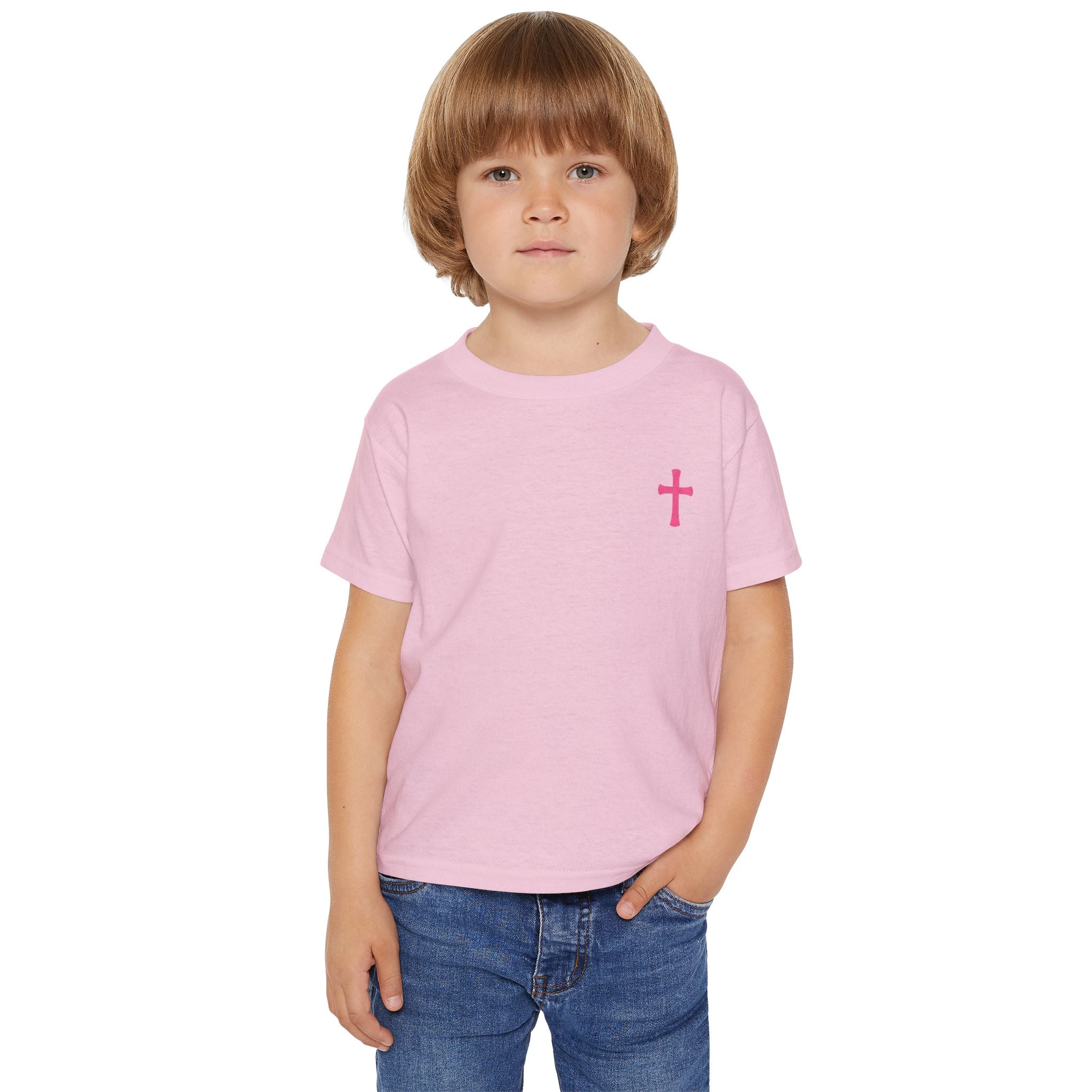 God's Little Girl Toddler T-Shirt — Pink Cross Christian Kids Tee