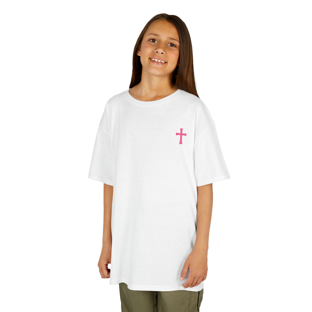 Kids Girl T‑Shirt — "God Is Good All The Time" Colorful Cross Christian Tee
