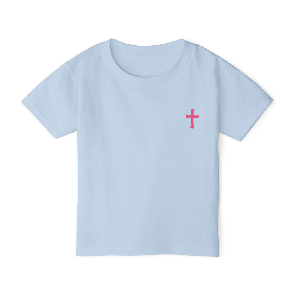 God's Little Girl Toddler T-Shirt — Pink Cross Christian Kids Tee