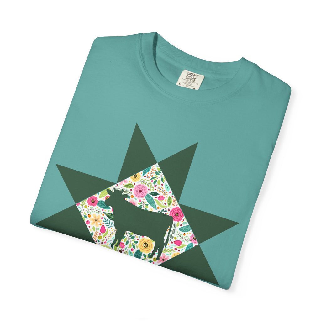 Floral Cow Star T-Shirt