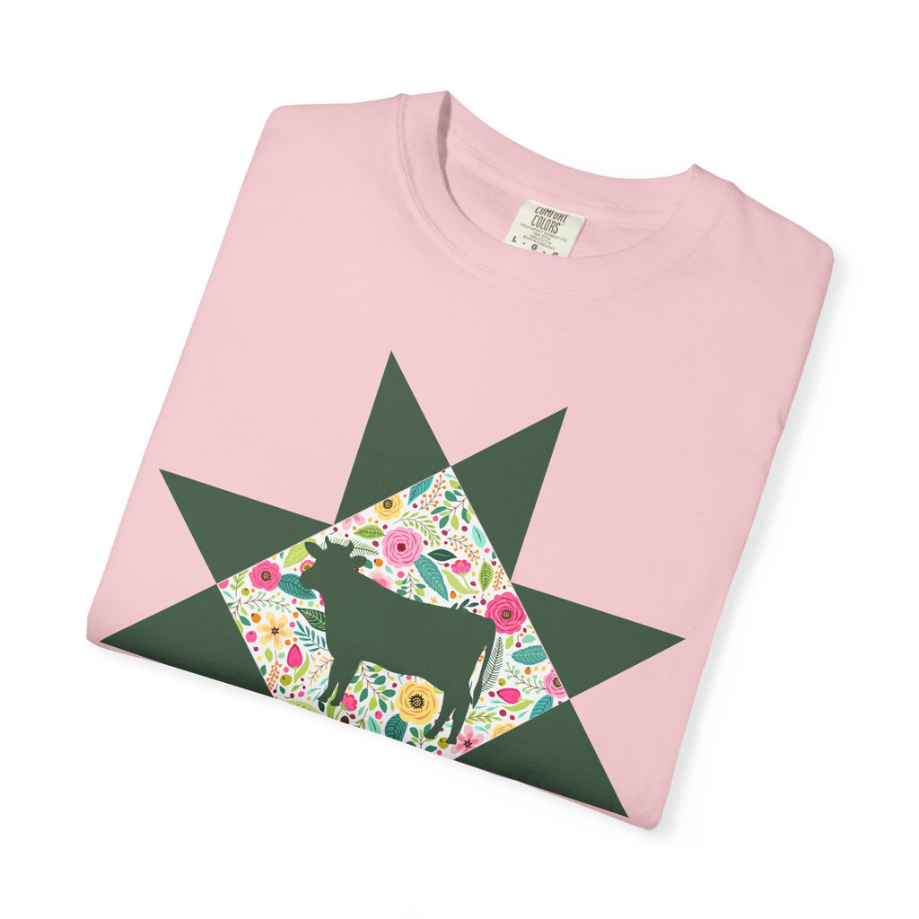 Floral Cow Star T-Shirt