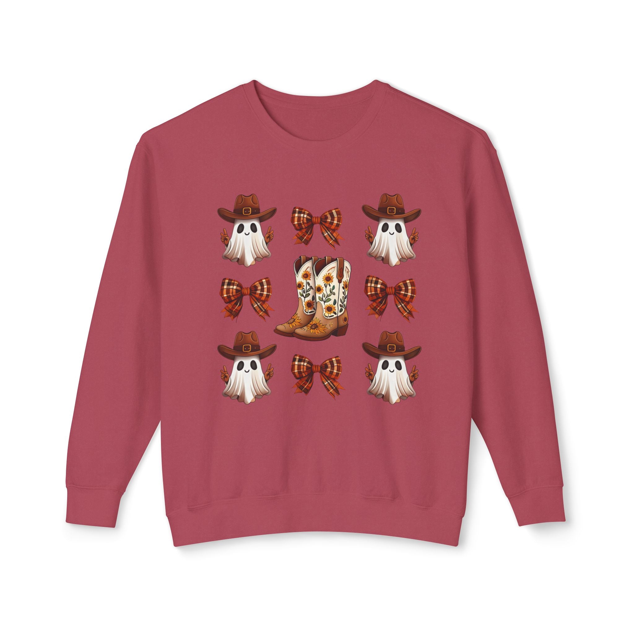 Cowboy Ghosts & Boot Pattern Crewneck Sweatshirt