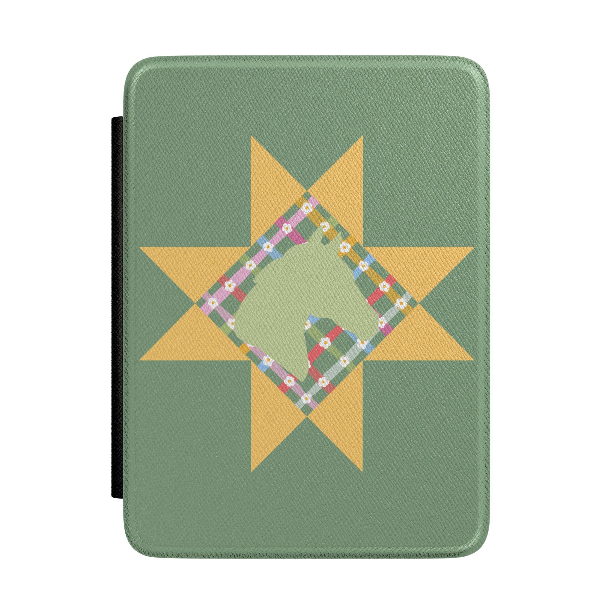 Quilt Star Horse Kindle Case — Patchwork Heart Design, Protective E-Reader Cover