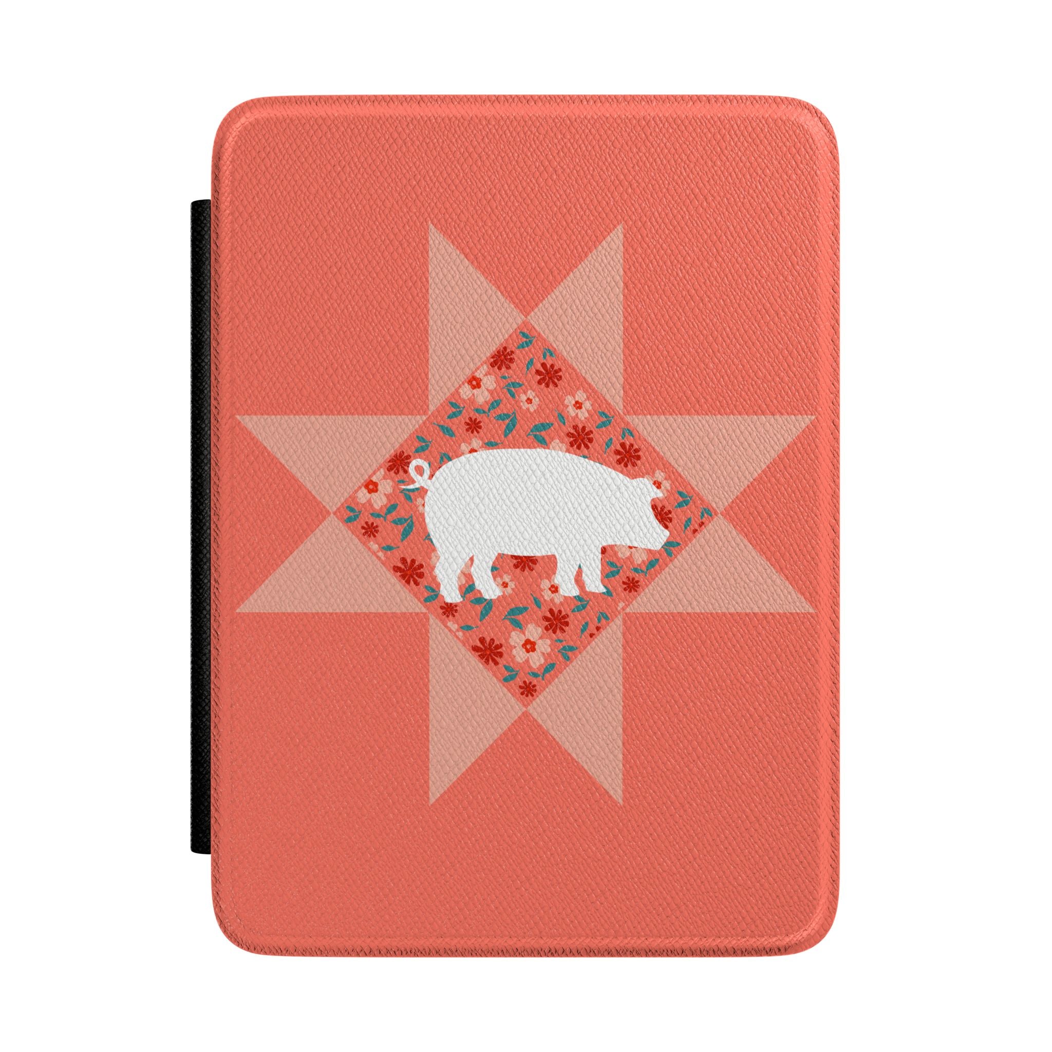 Coral Floral Pig Kindle Case — Quilted Star E-Reader Cover