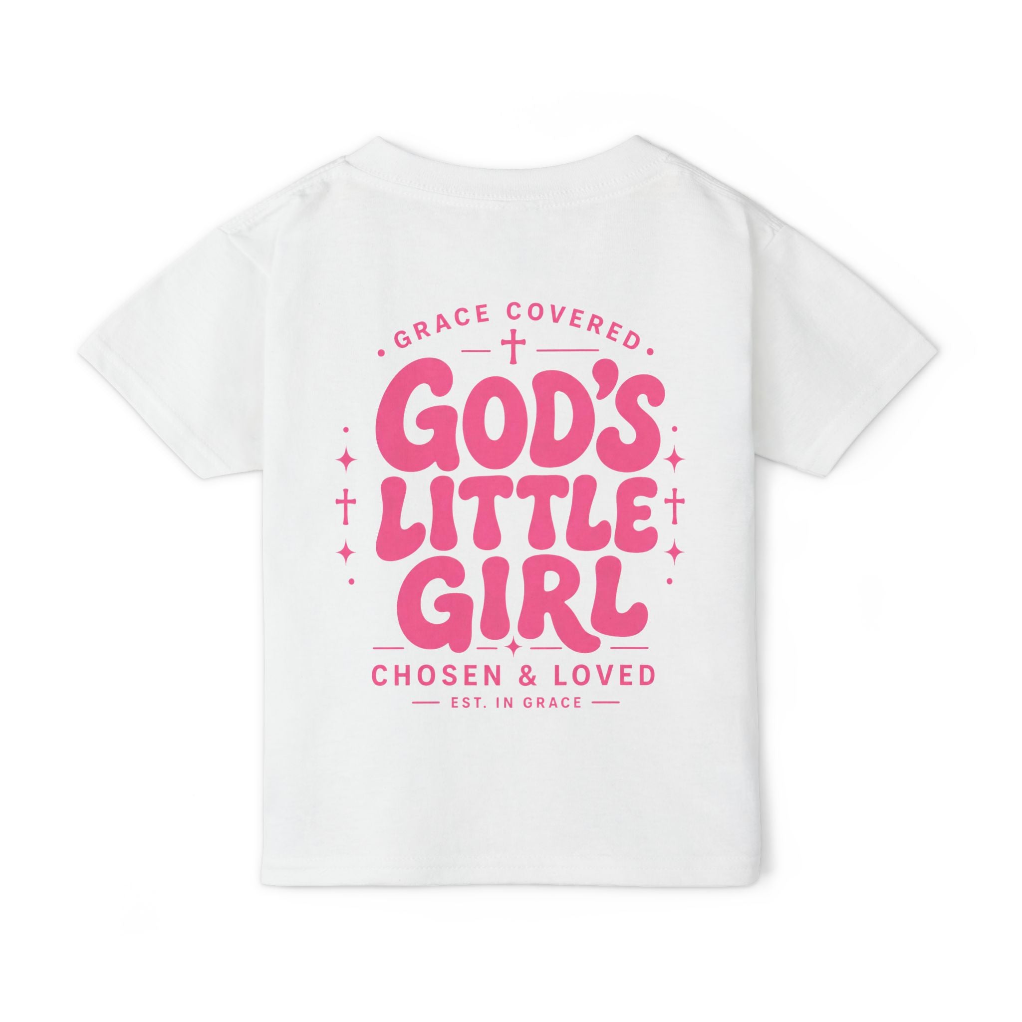 God's Little Girl Toddler T-Shirt — Pink Cross Christian Kids Tee