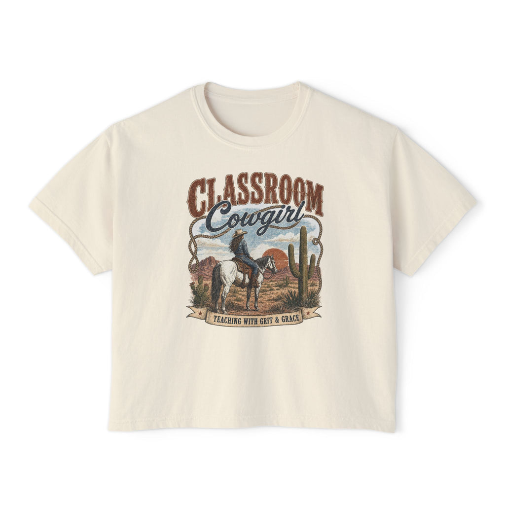 Classroom Cowgirl Tee — 'Teaching With Grit & Grace' Western Teacher Shirt