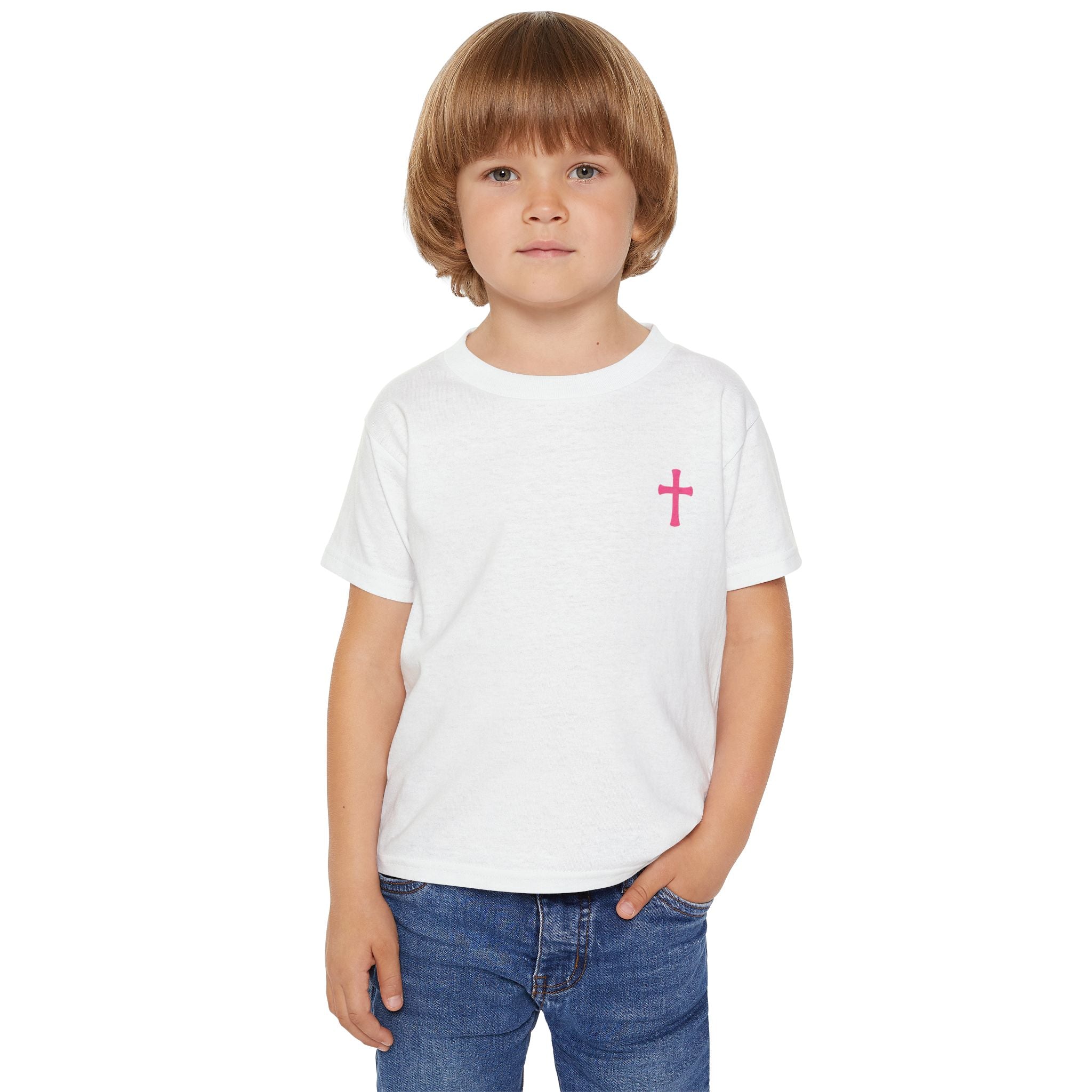 God's Little Girl Toddler T-Shirt — Pink Cross Christian Kids Tee