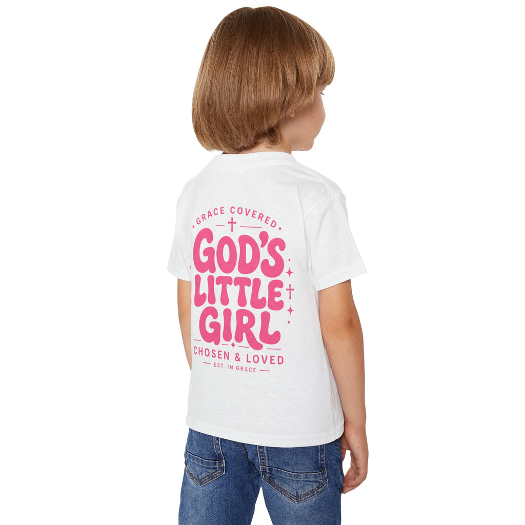 God's Little Girl Toddler T-Shirt — Pink Cross Christian Kids Tee