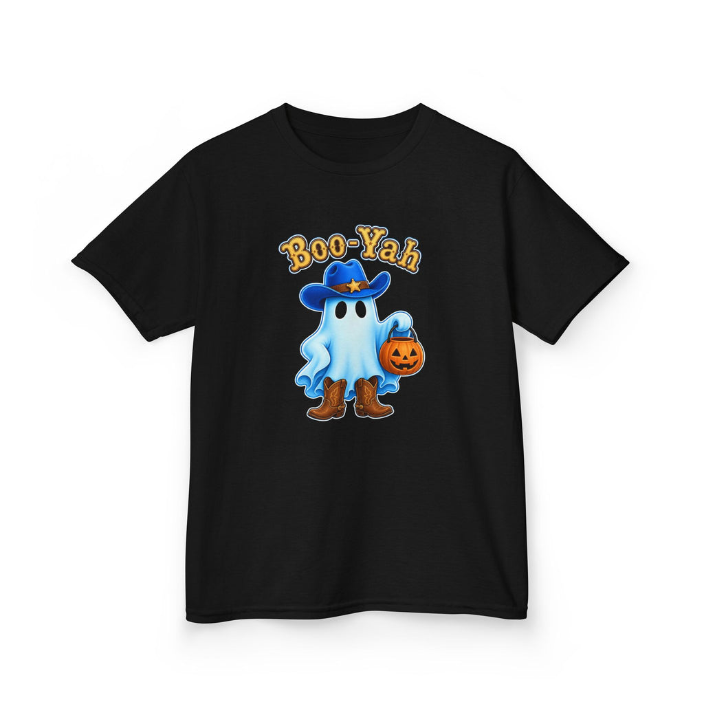 Kids Tee — 'Boo-Yah' Cute Cowboy Ghost Halloween T-Shirt