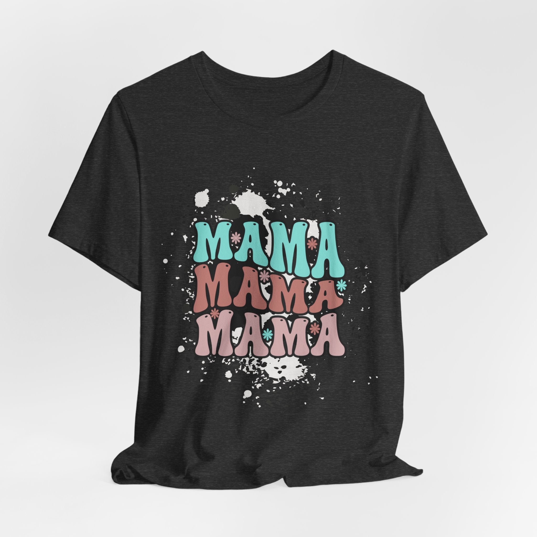 Mama Cowhide Western Retro Stack T-Shirt — Vintage Color Block "MAMA" Graphic