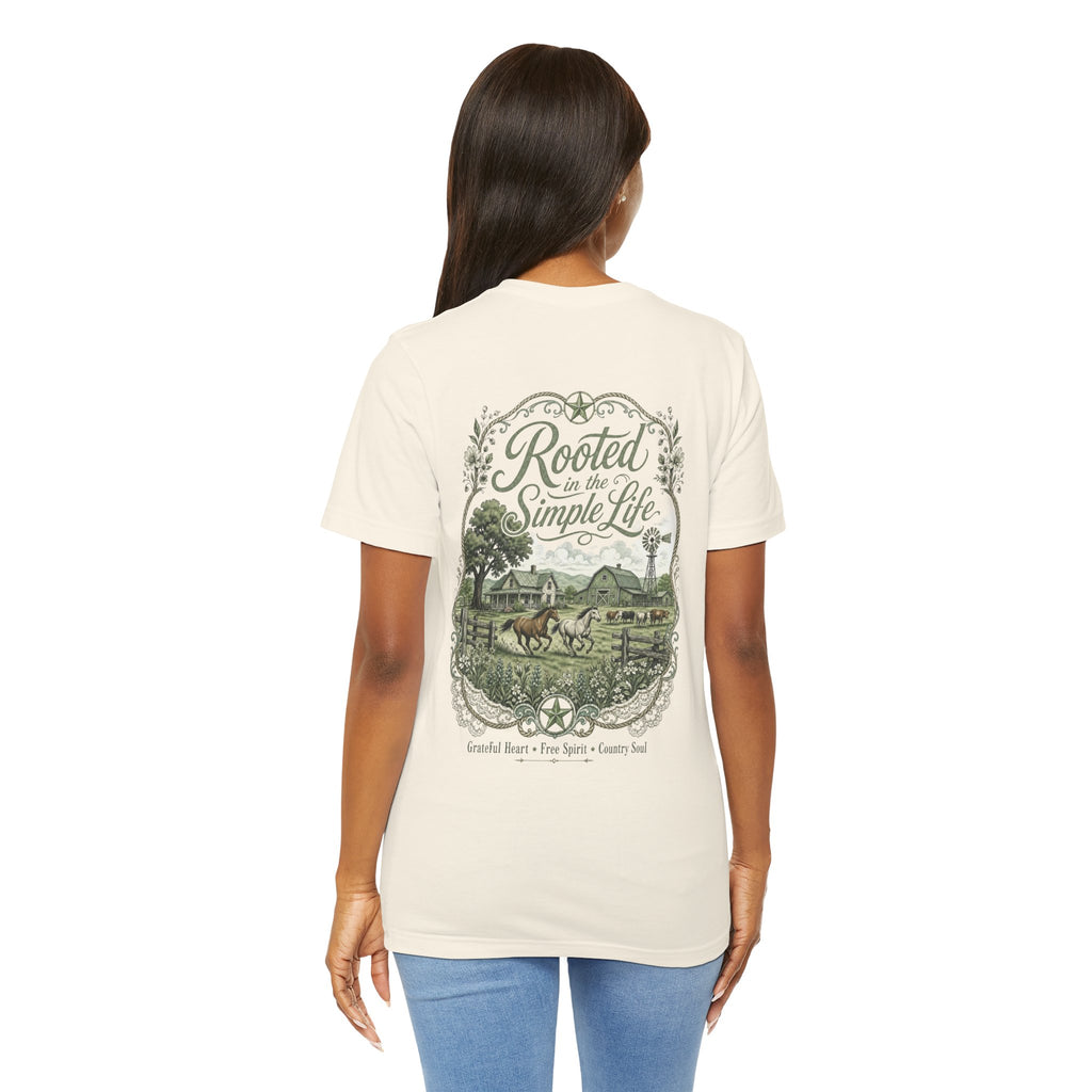 Rooted in the Simple Life T‑Shirt — Country Farm Vintage Graphic Tee