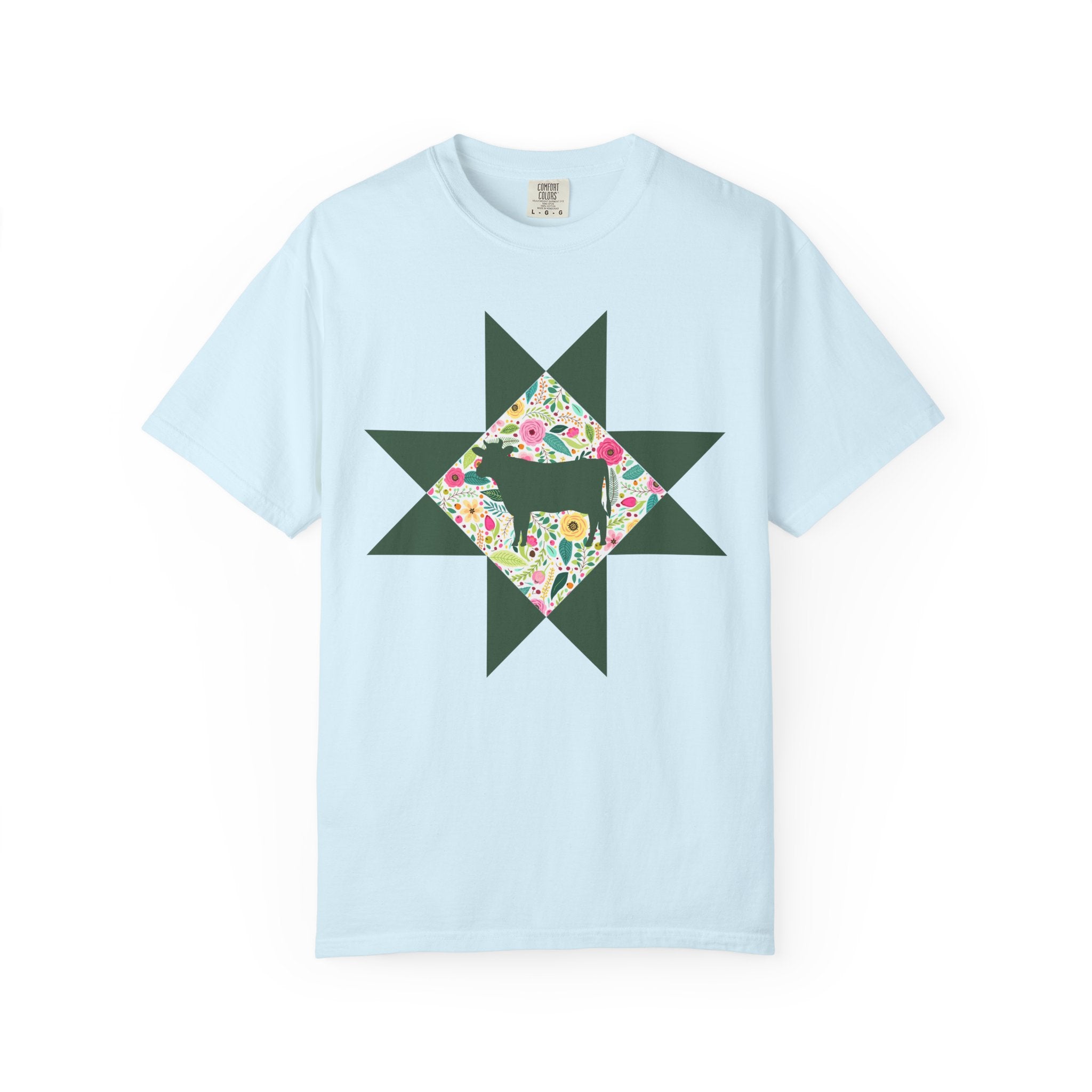Floral Cow Star T-Shirt