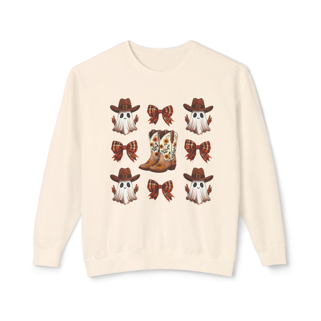 Cowboy Ghosts & Boot Pattern Crewneck Sweatshirt