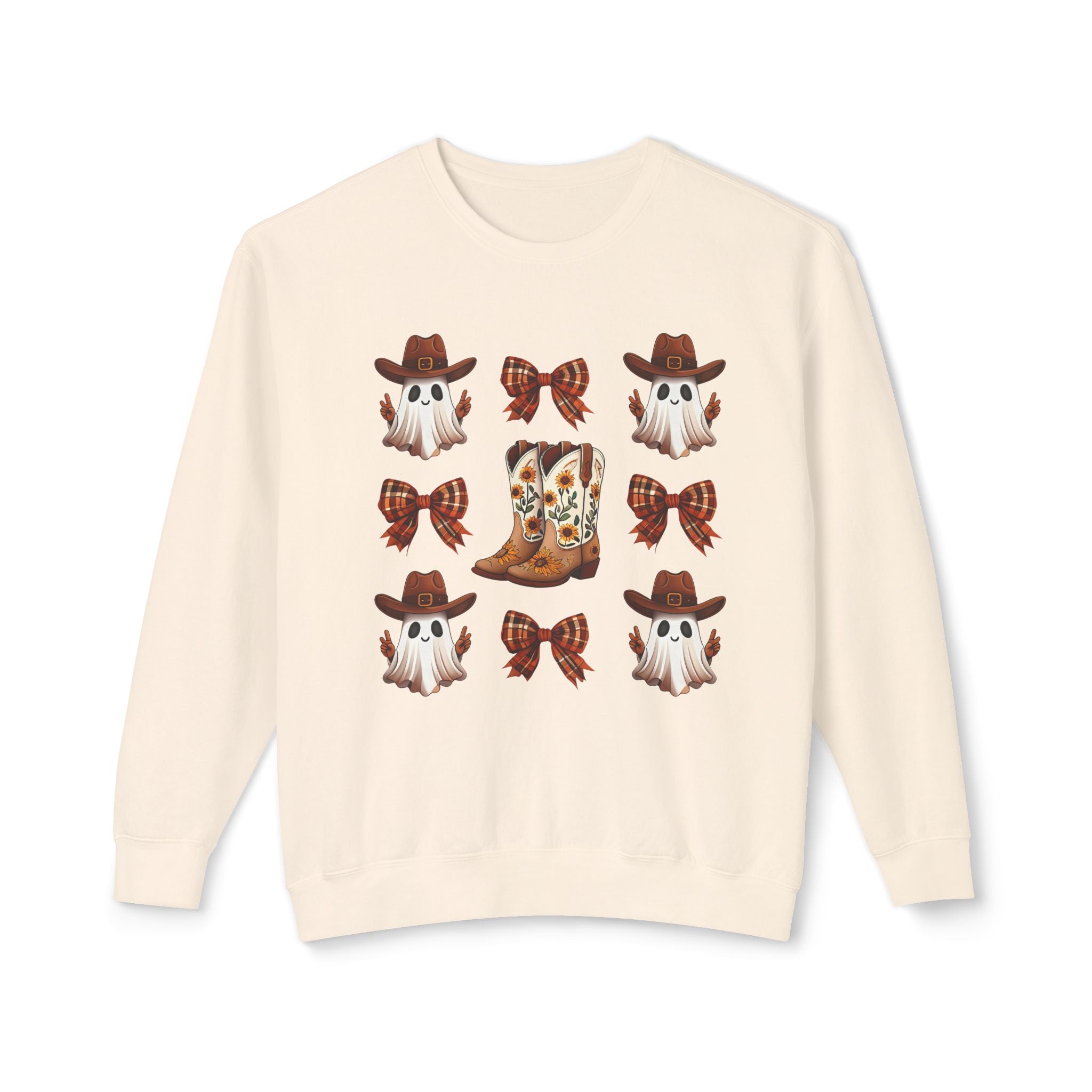 Cowboy Ghosts & Boot Pattern Crewneck Sweatshirt