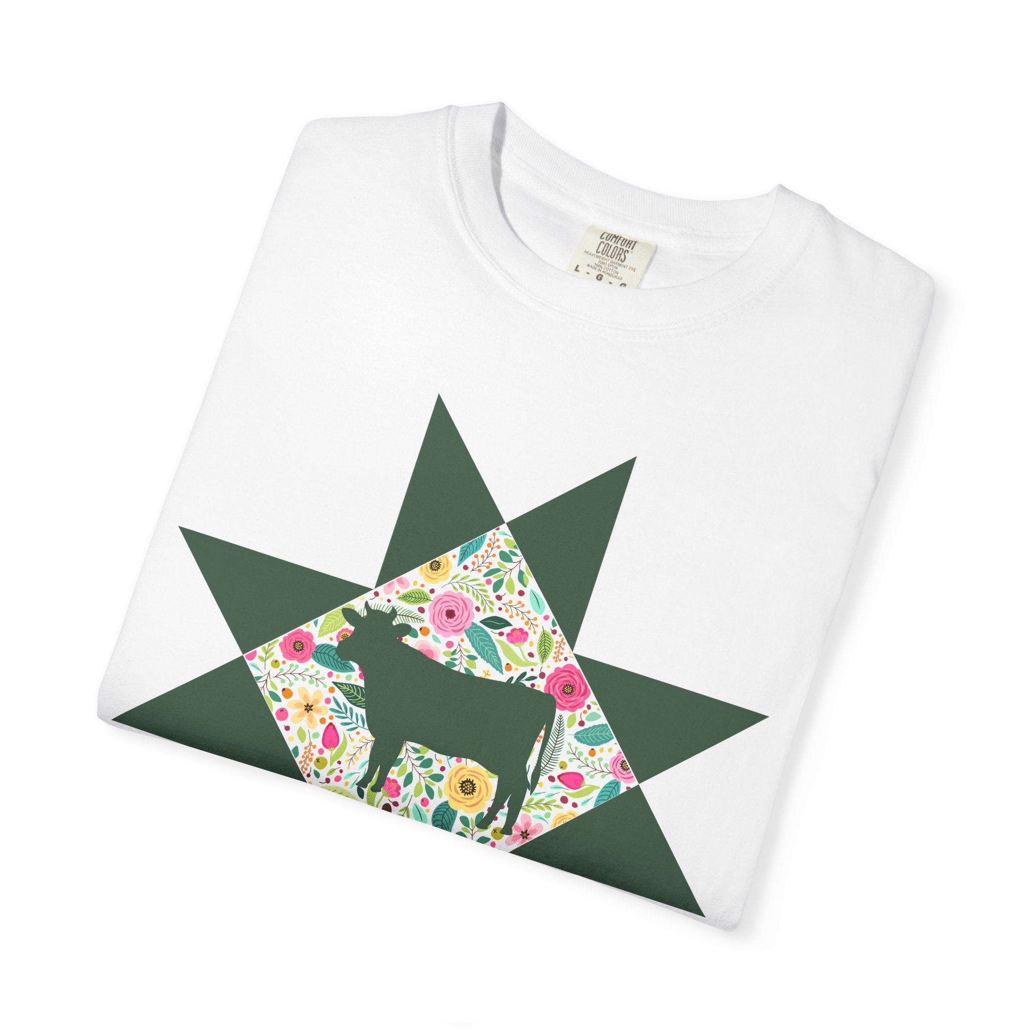 Floral Cow Star T-Shirt