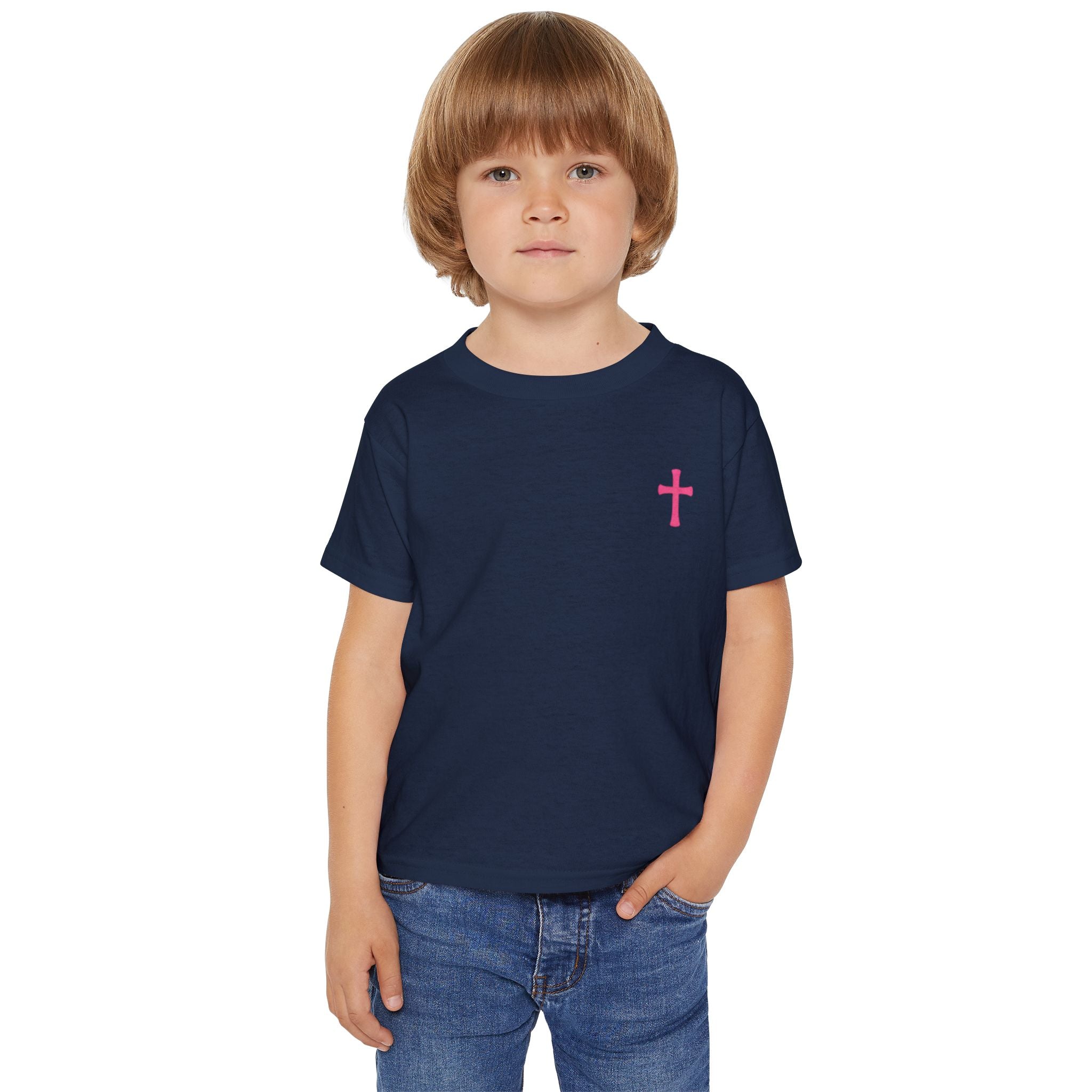 God's Little Girl Toddler T-Shirt — Pink Cross Christian Kids Tee