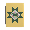 Floral Cow Quilt Star Kindle Case — Yellow Rustic Farmhouse eReader Cover