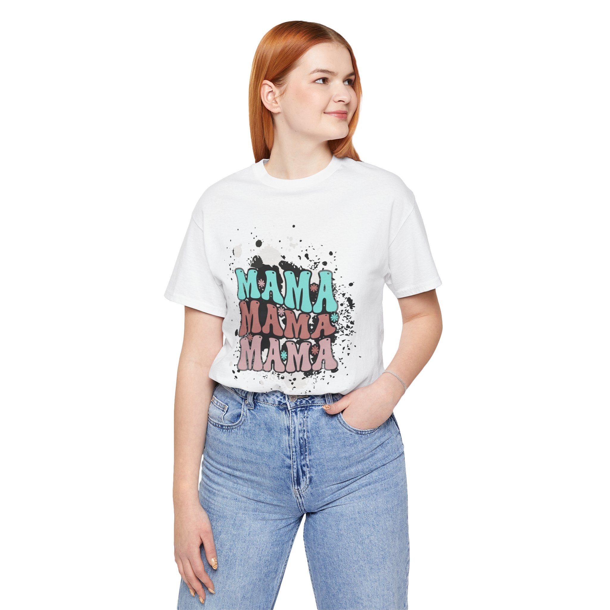 Mama Cowhide Western Retro Stack T-Shirt — Vintage Color Block "MAMA" Graphic