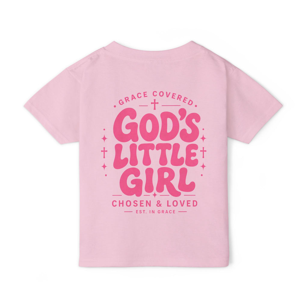 God's Little Girl Toddler T-Shirt — Pink Cross Christian Kids Tee