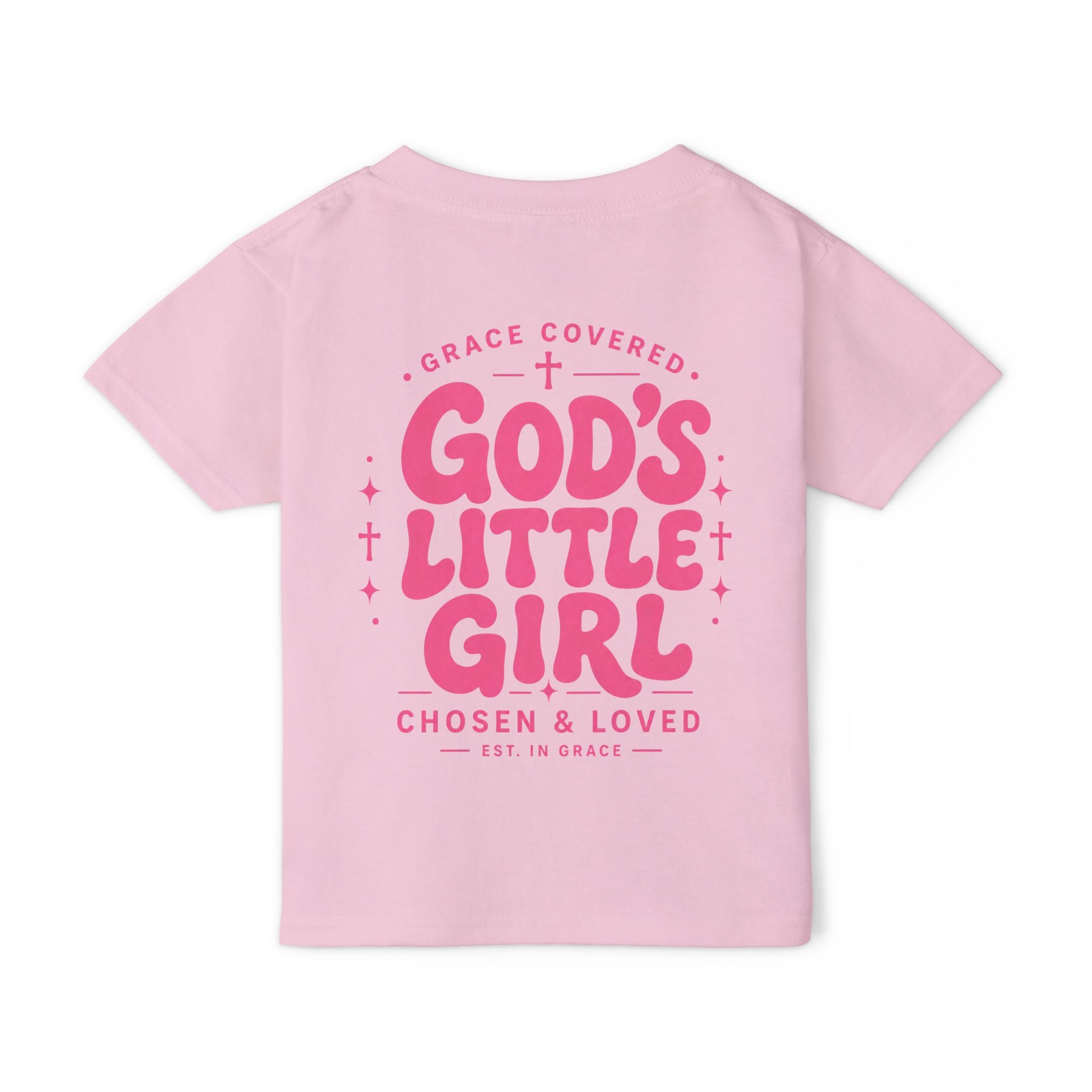 God's Little Girl Toddler T-Shirt — Pink Cross Christian Kids Tee