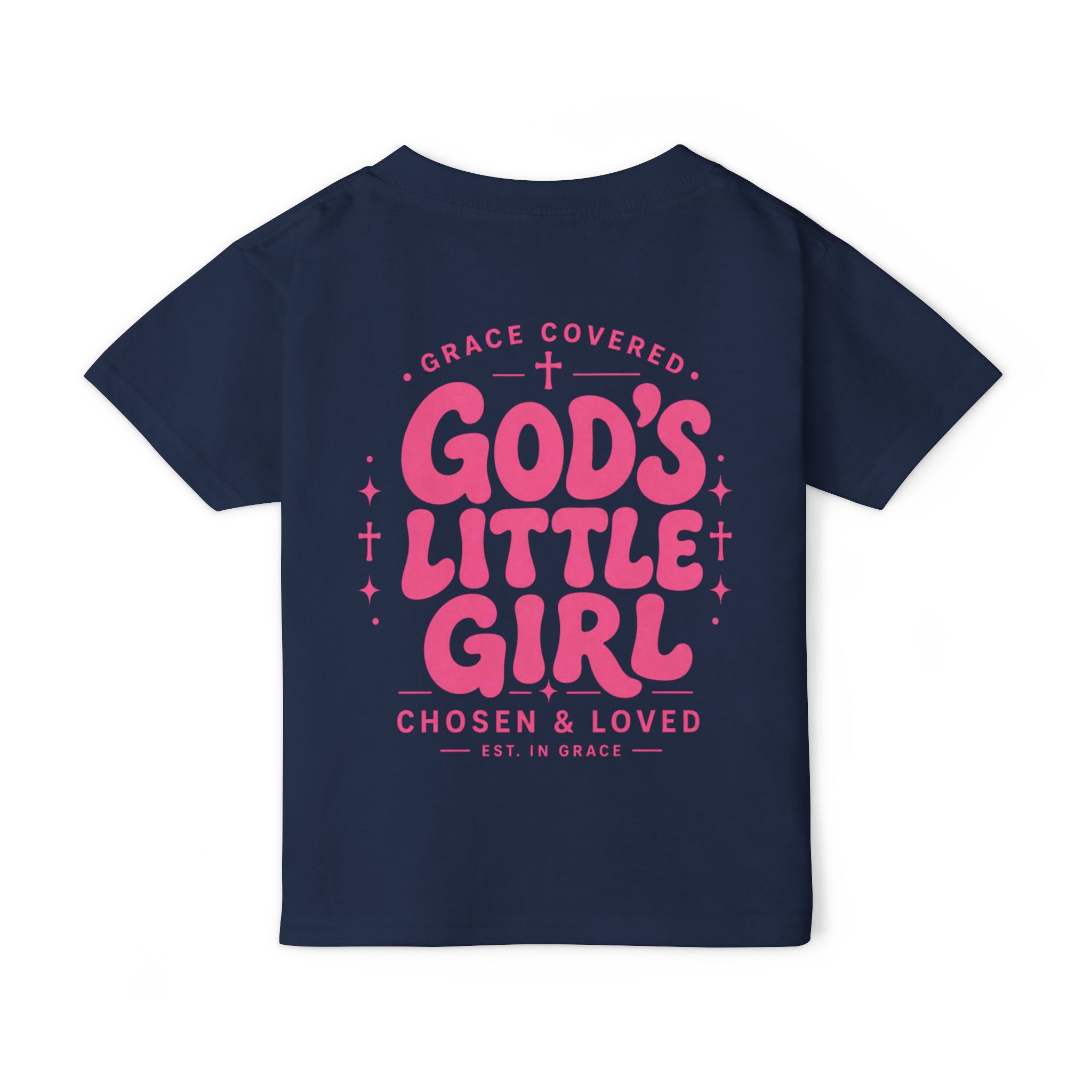 God's Little Girl Toddler T-Shirt — Pink Cross Christian Kids Tee
