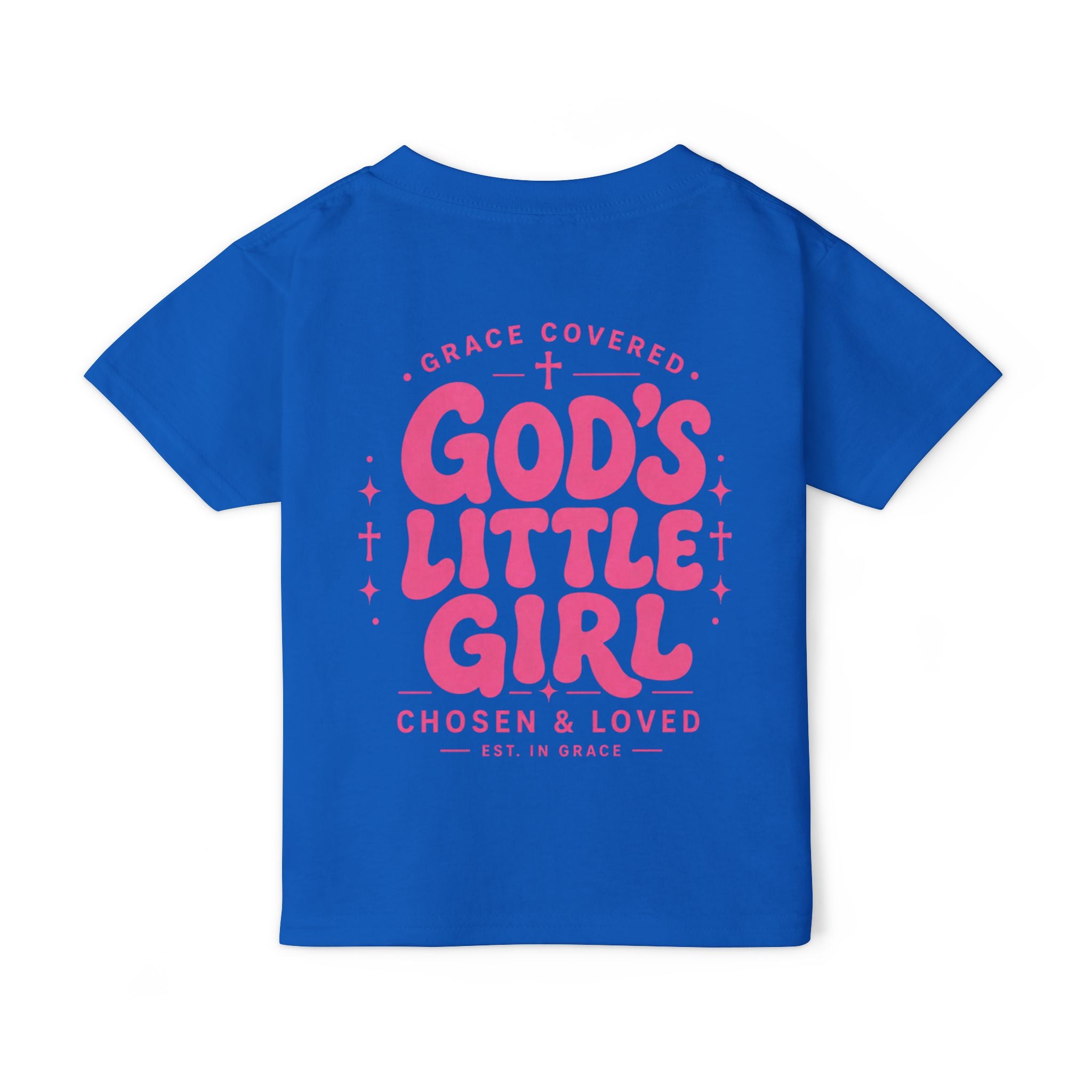 God's Little Girl Toddler T-Shirt — Pink Cross Christian Kids Tee