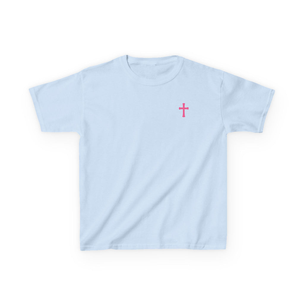 Kids Girl T‑Shirt — "God Is Good All The Time" Colorful Cross Christian Tee