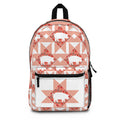 Floral Pig Quilt Pattern Backpack — Cute Geometric Animal Print Daypack