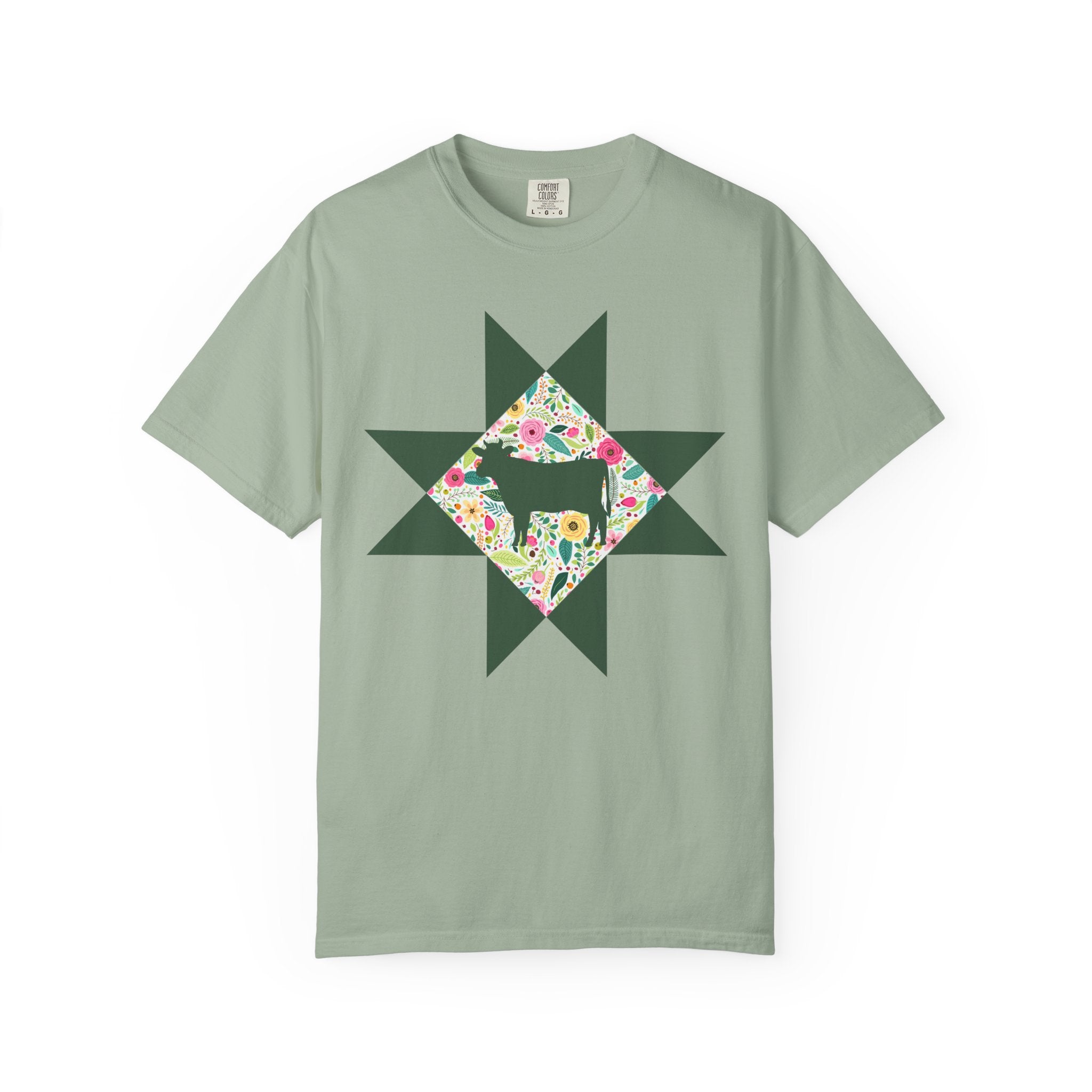 Floral Cow Star T-Shirt