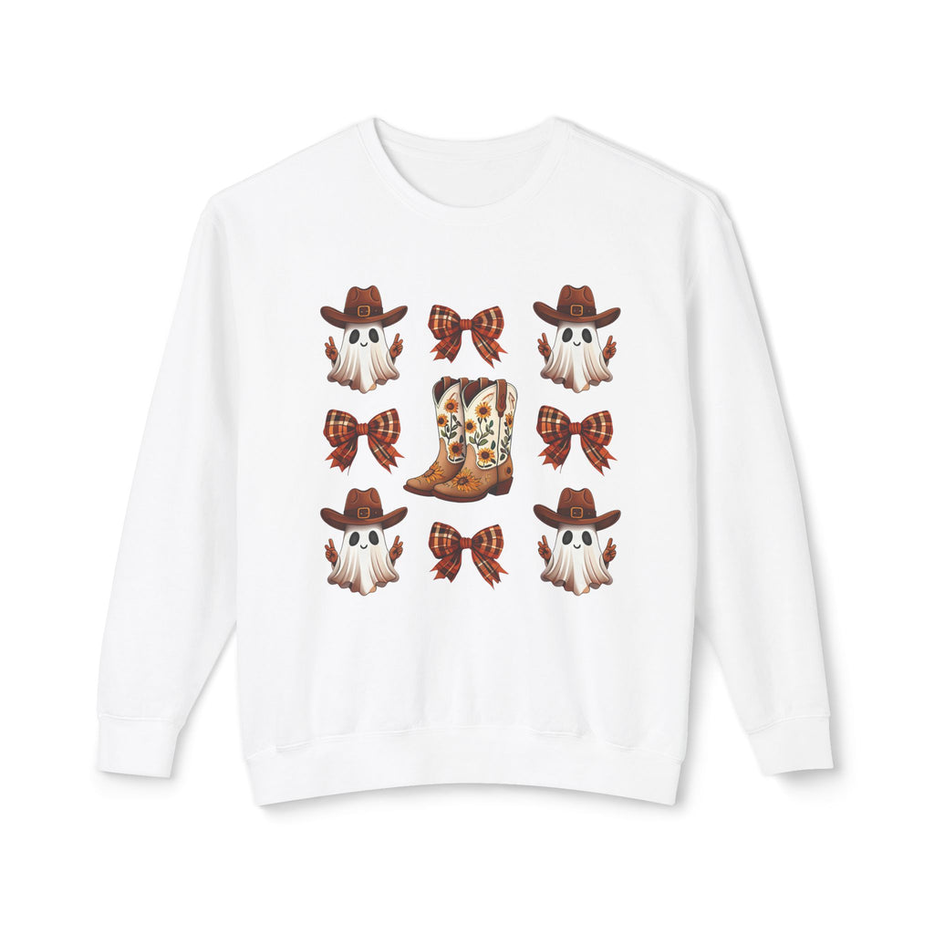 Cowboy Ghosts & Boot Pattern Crewneck Sweatshirt