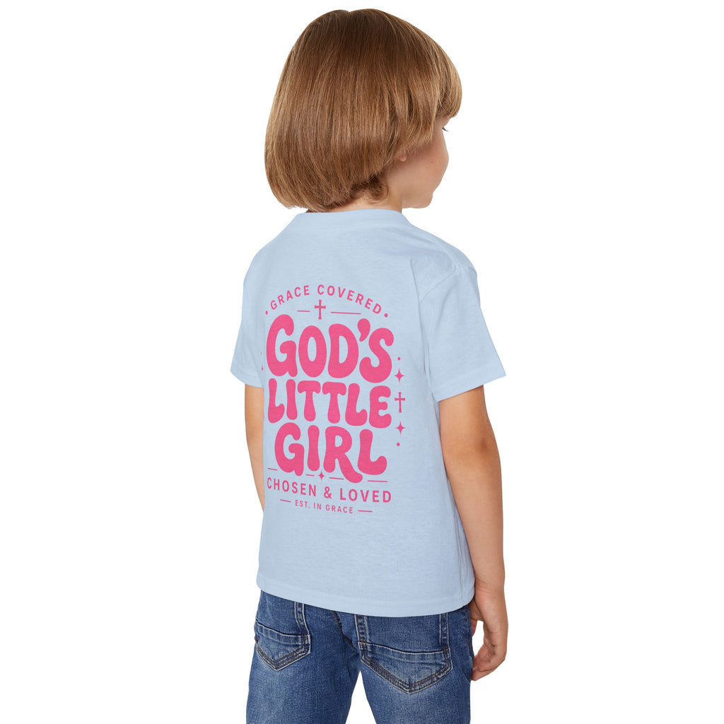 God's Little Girl Toddler T-Shirt — Pink Cross Christian Kids Tee
